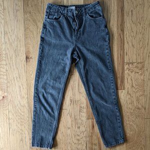 Topshop High Rise Moto Mom Jeans Black 25 0